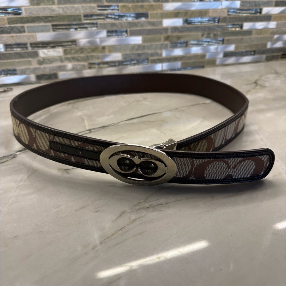 Designer Brown and Black Belt with Silver Buckle